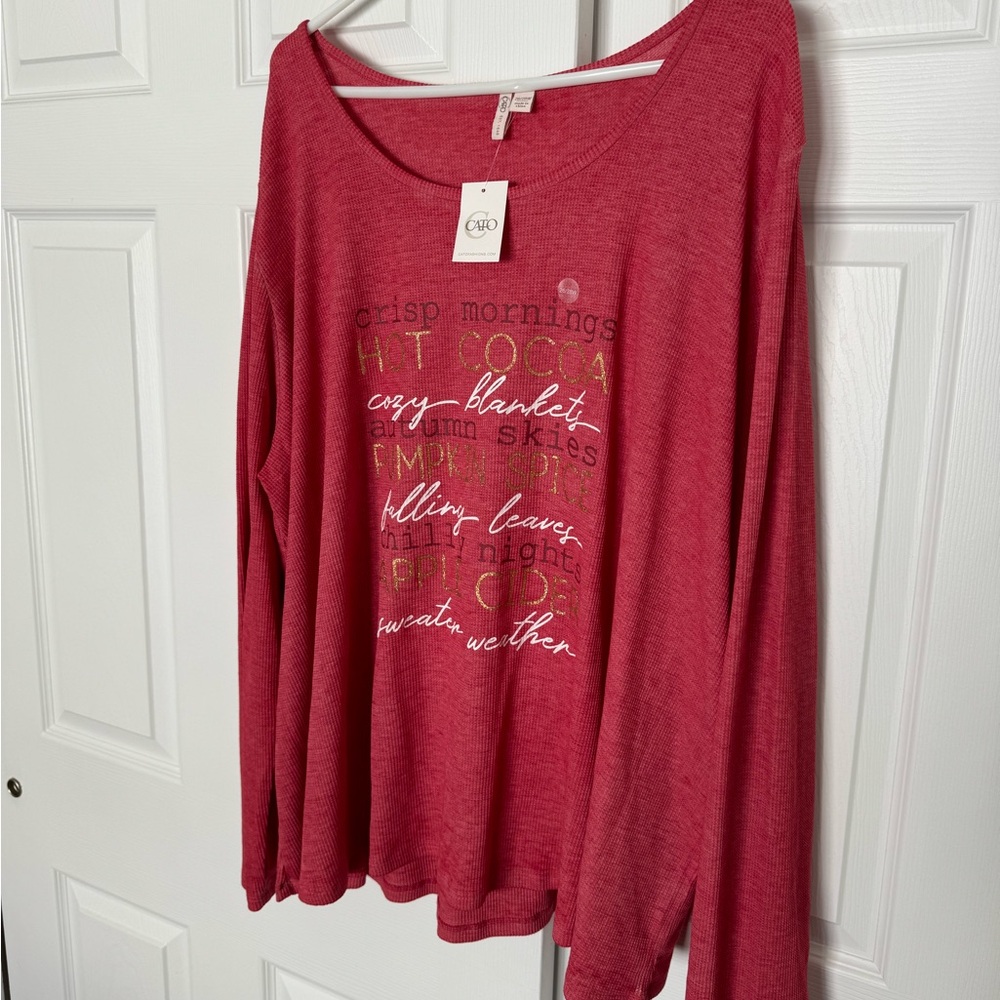 NWT lightweight Henley type FALL sweatshirt size Women’s size 26/28